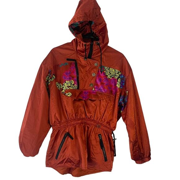 Obermeyer Vintage 90s Women's Size 10 Medium Metallic Orange Jacket - Picture 1 of 10